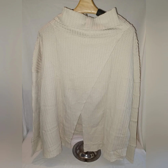 A NWT - Free People Juicy Stone Cold Long Sleeve Waffle Knit Top - Picture 4 of 7